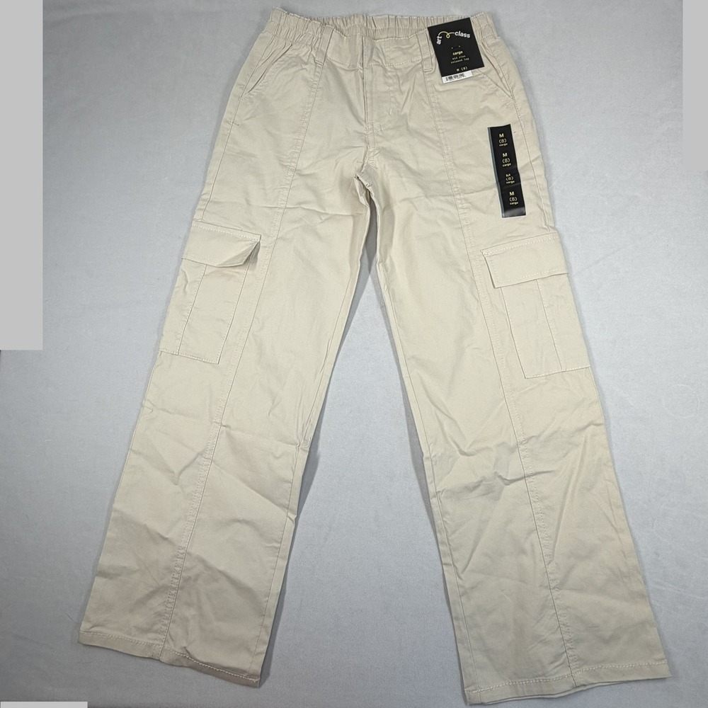 Art Class Girls Khaki Cargo Pants Mid Rise Relaxed Leg Size M 8 Tan New